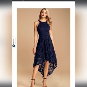 Lacy halter Hi-Lo dress